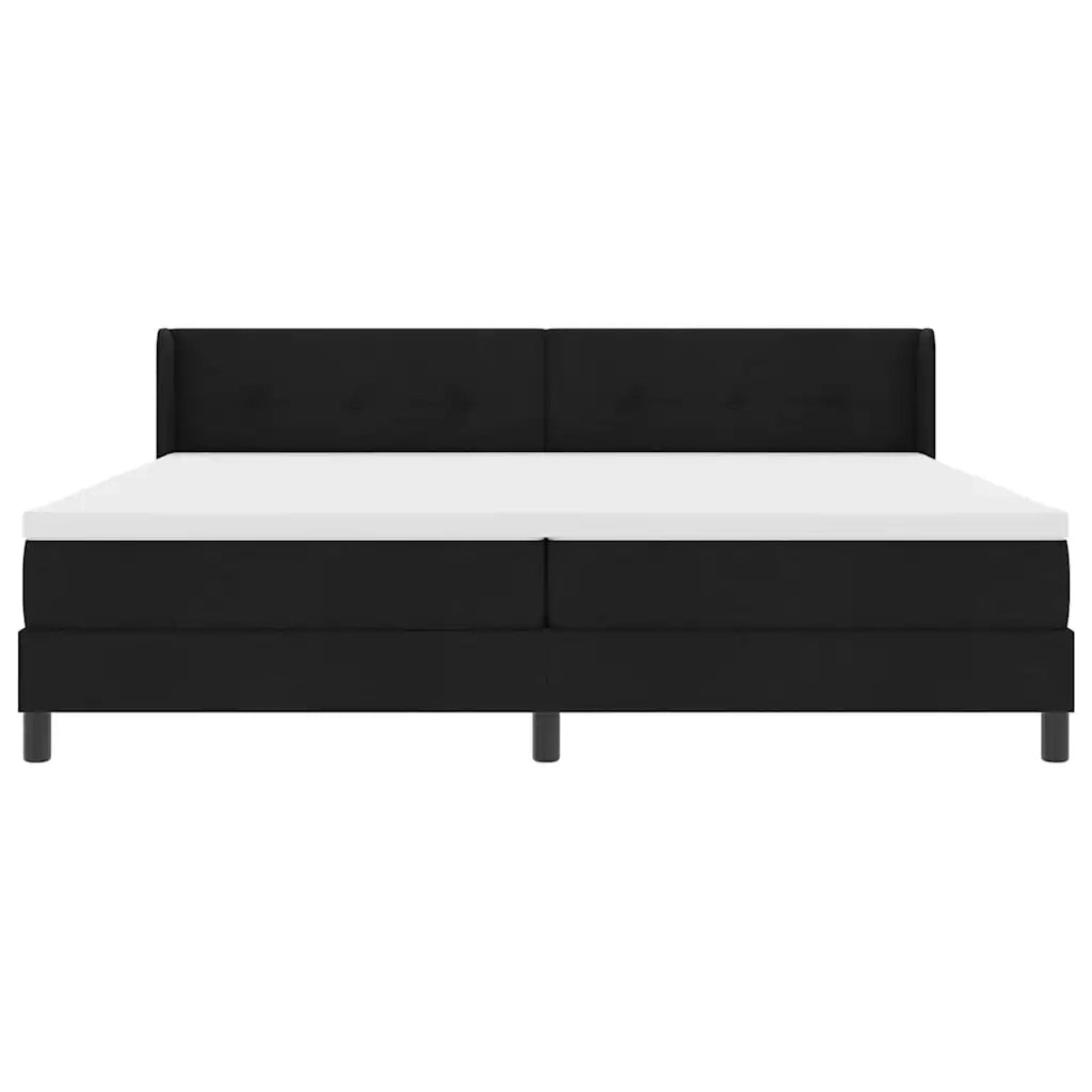 Letto a molle con testiera Nero 200 x 200 cm Tessuto 3341127