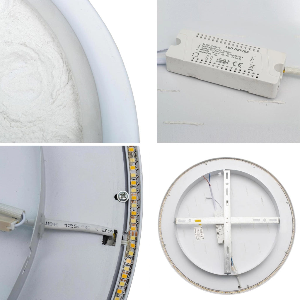 Plafoniera MOON LED CCT 60W Dimmerabile Lampada Tonda Effetto Luna Luce Soffitto Camera da Letto Bluetooth Telecomando