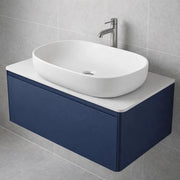 Lavabo da appoggio ceramica bianco ovale arredo bagno lavandino 60x40x15 cm *** finitura- opaco, confezione 1