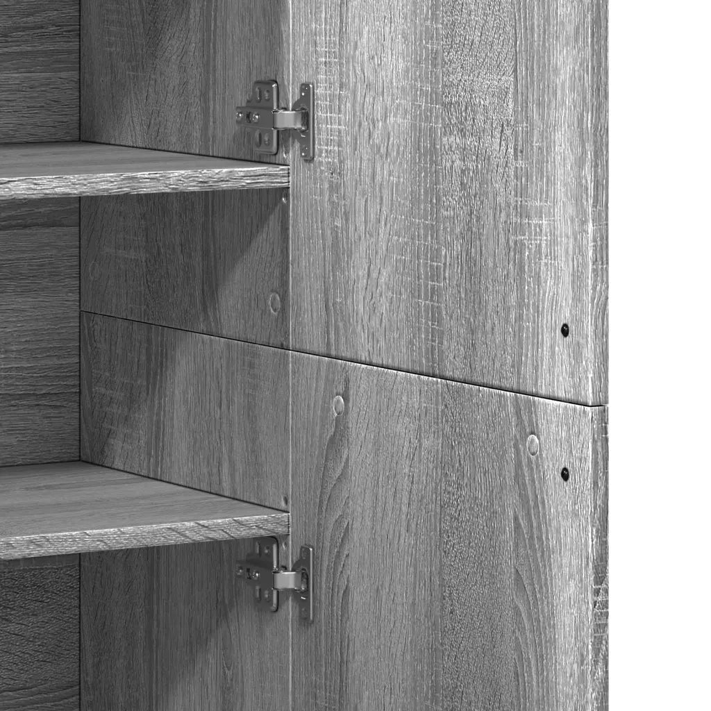 Credenza-Buffet-Armadio da cucina Grigio Sonoma 80x35x180 cm in Legno Multistrato