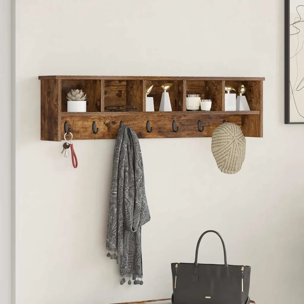 Appendiabiti a muro Rovere fumo 100 x 16 x 26 cm 874327