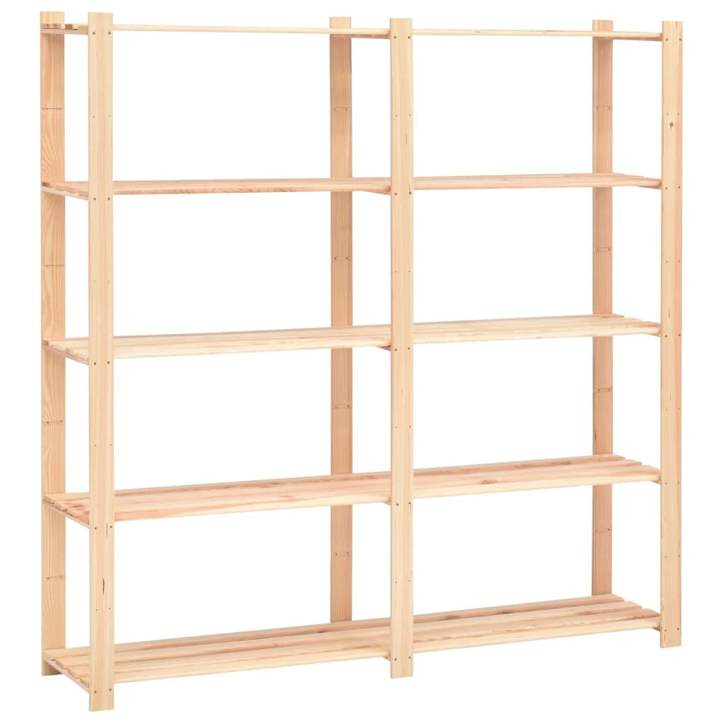 Scaffale portaoggetti a 5 ripiani 3 pezzi 170 x 38 x 170 cm pino 500 kg beige 02_0045731