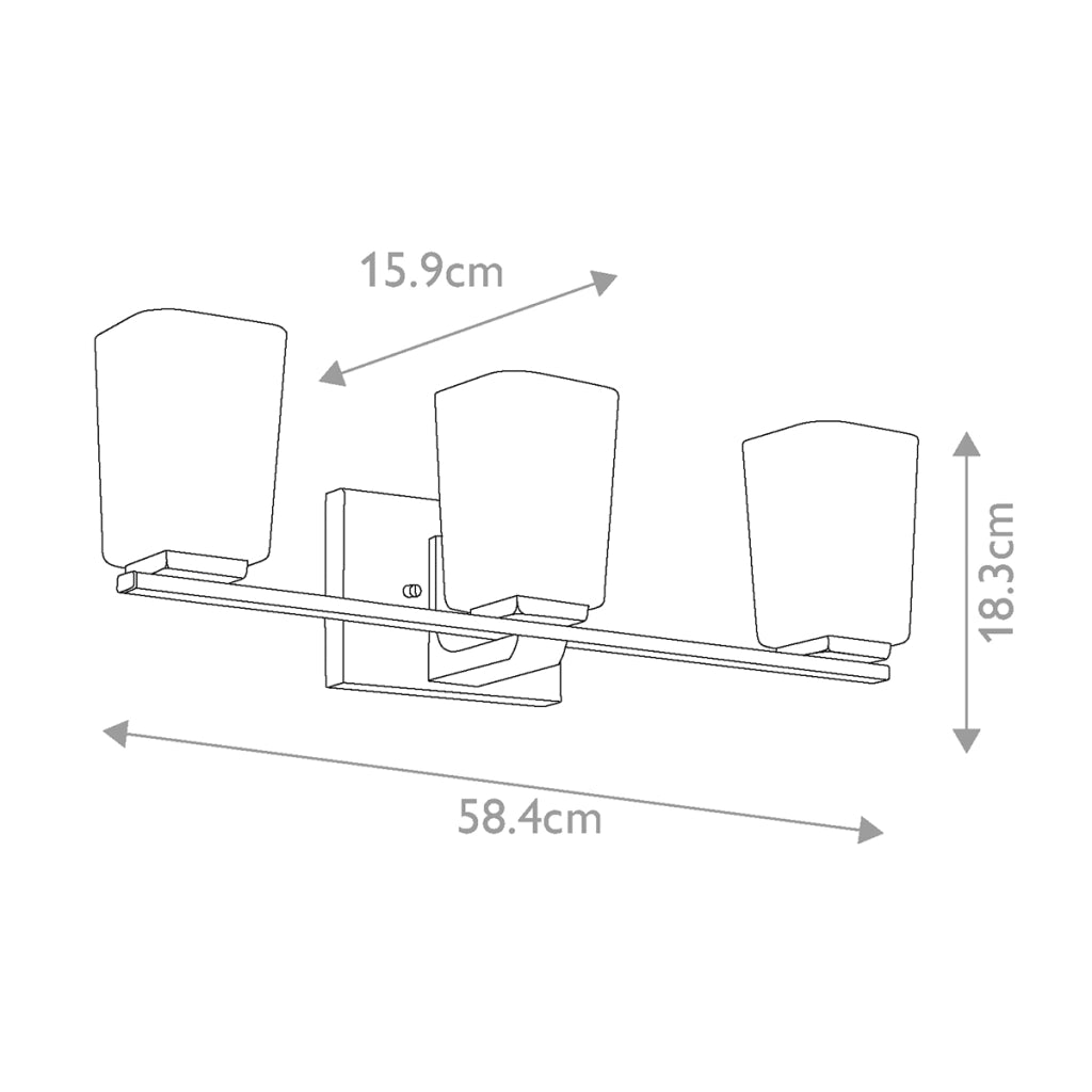 Applique bagno Kichler Roehm cromo 3 luci G9 LED 3000K