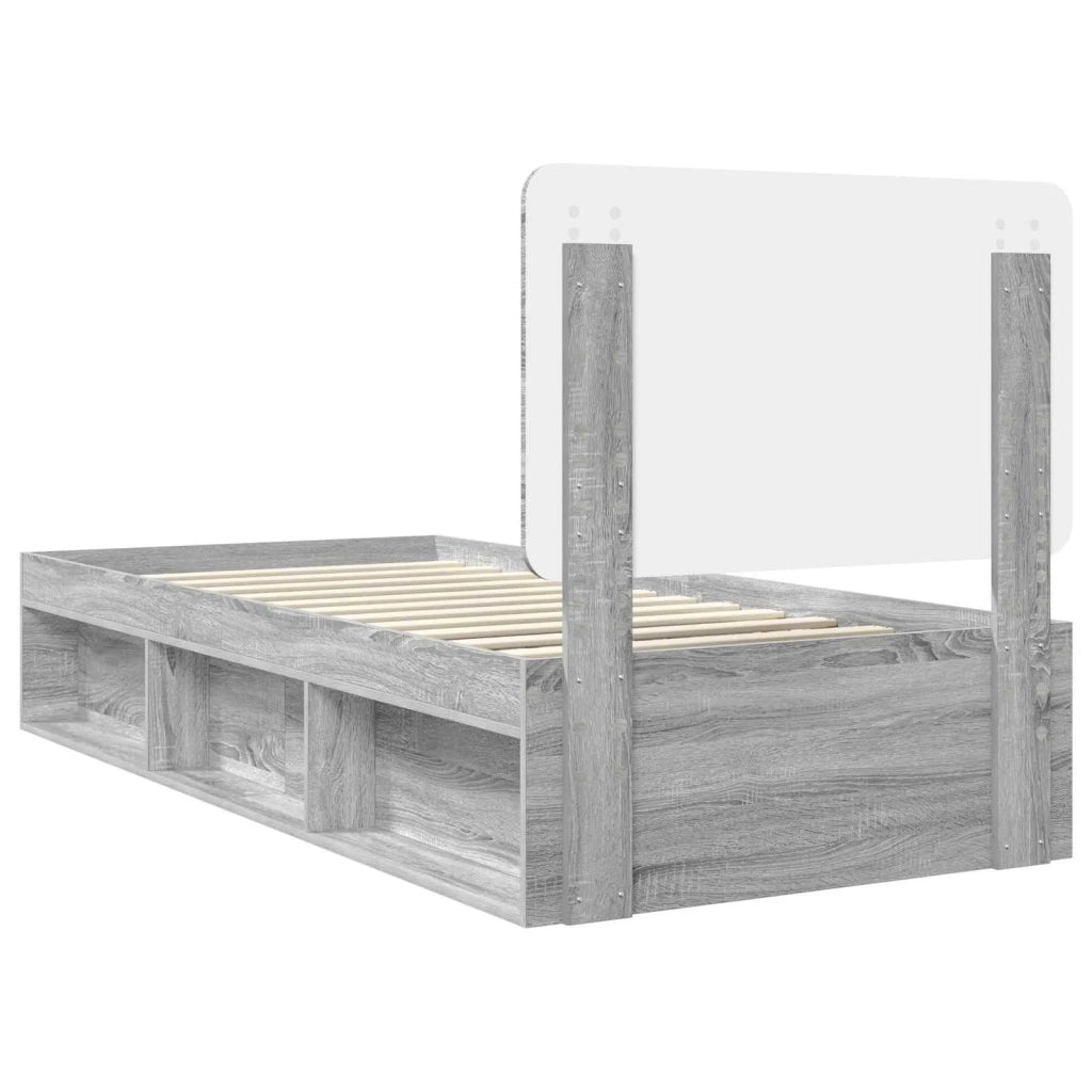 Struttura del letto Grigio Sonoma 100 x 200 cm Pino massello 3412529