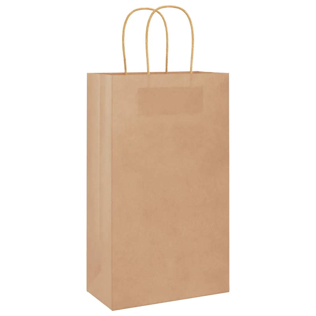 vidaXL Sacchetti di Carta 50 pz con Manici Marrone 21x11x36 cm