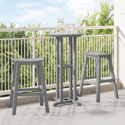 Set Bar da Giardino  3 Pezzi Grigio Chiaro HDPE