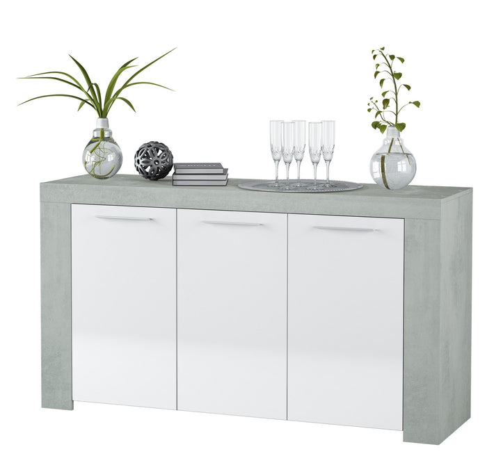 kit credenza 3 ante 'ambit'42x144x80h bianco/cemento cod:ferx.96401