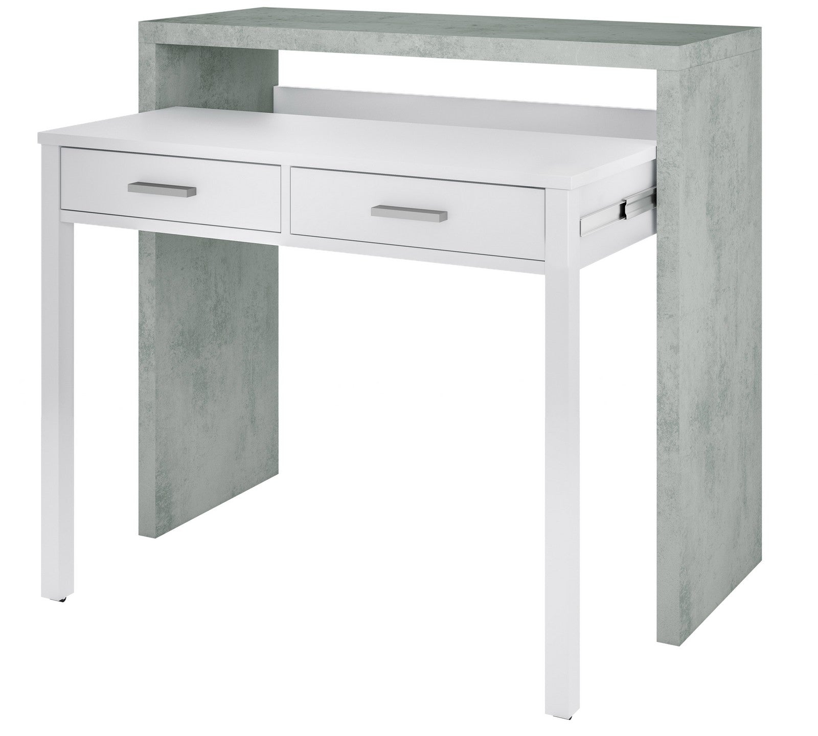 kit scrivania estensibile 99x36x88h bianco cemento cod:ferx.96403