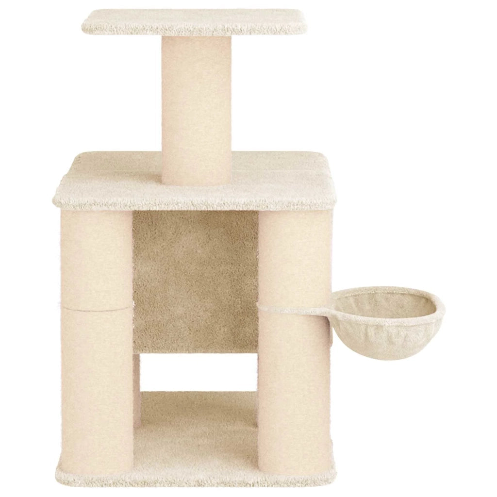 Albero per gatti con pali per graffiare in sisal Crema 96 cm 42033057