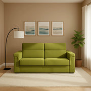 Brusasco, Divano Letto 2 Posti Sfoderabile Made in Italy, 205x95 cm Verde
