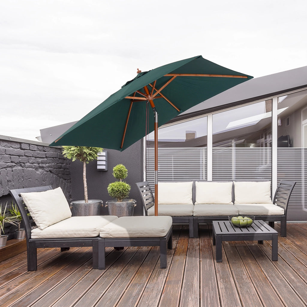Ombrellone da giardino pieghevole rettangolare ¨C zephmum ¨C Verde 200x150x235 cm