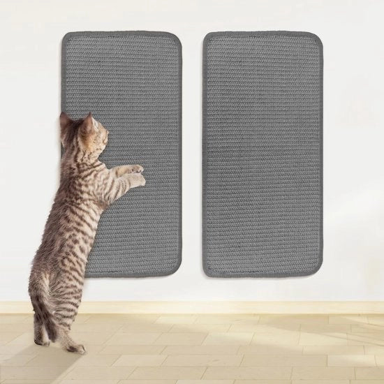 Matrice per gatto 2 in 1, pannelli per gatto in sisal 50 * 25cm, matrice per gatto con adesivo per parete, tappeto in sisal duraturo per gatti pannelli per gatto per porte mobili per gatti