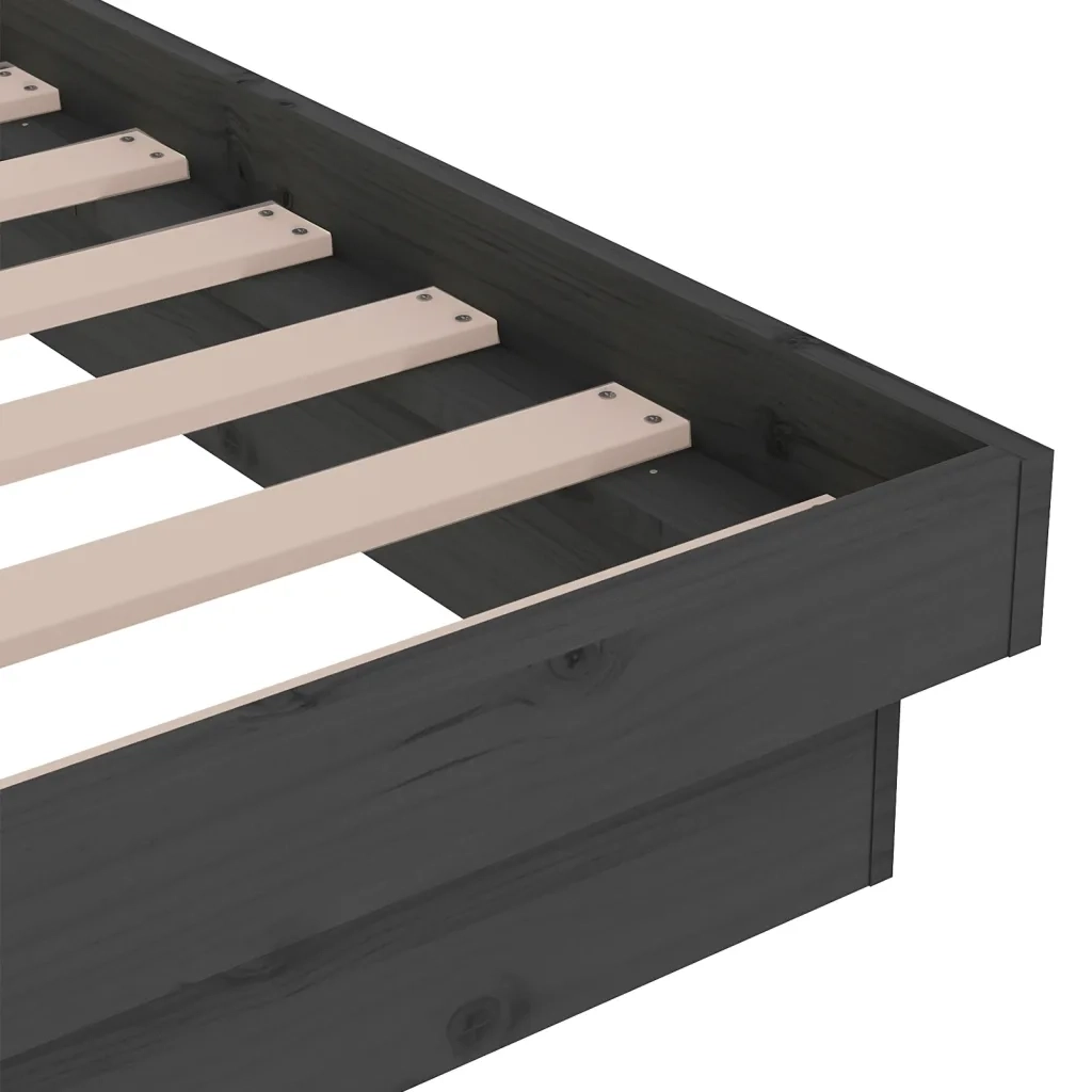 Giroletto Grigio in Legno Massello 135x190 cm Double 819949