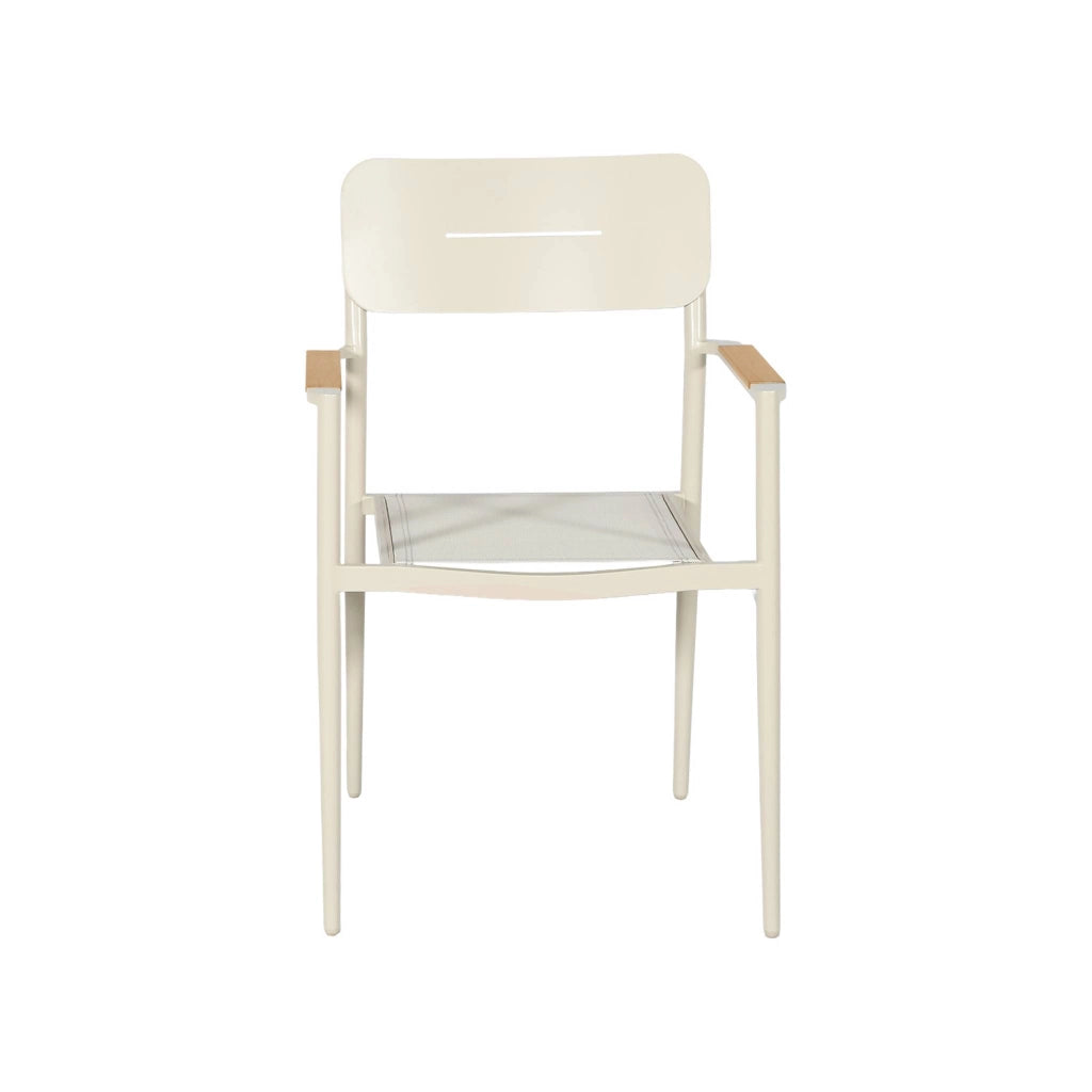 Set 4 sedie da giardino in alluminio e textilene, beige