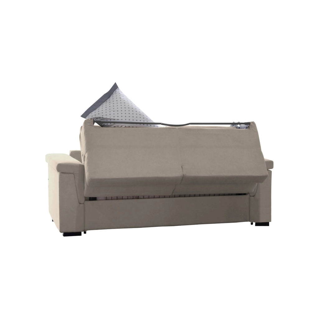 Brusasco, Divano Letto 2 Posti Sfoderabile Made in Italy, 205x95 cm Grigio Tortora