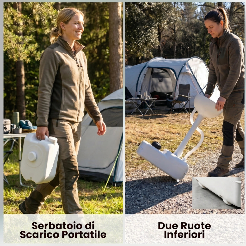 Lavabo Portatile con Serbatoio Acqua e Ruote ¨C zephmum ¨C 83x50x103cm