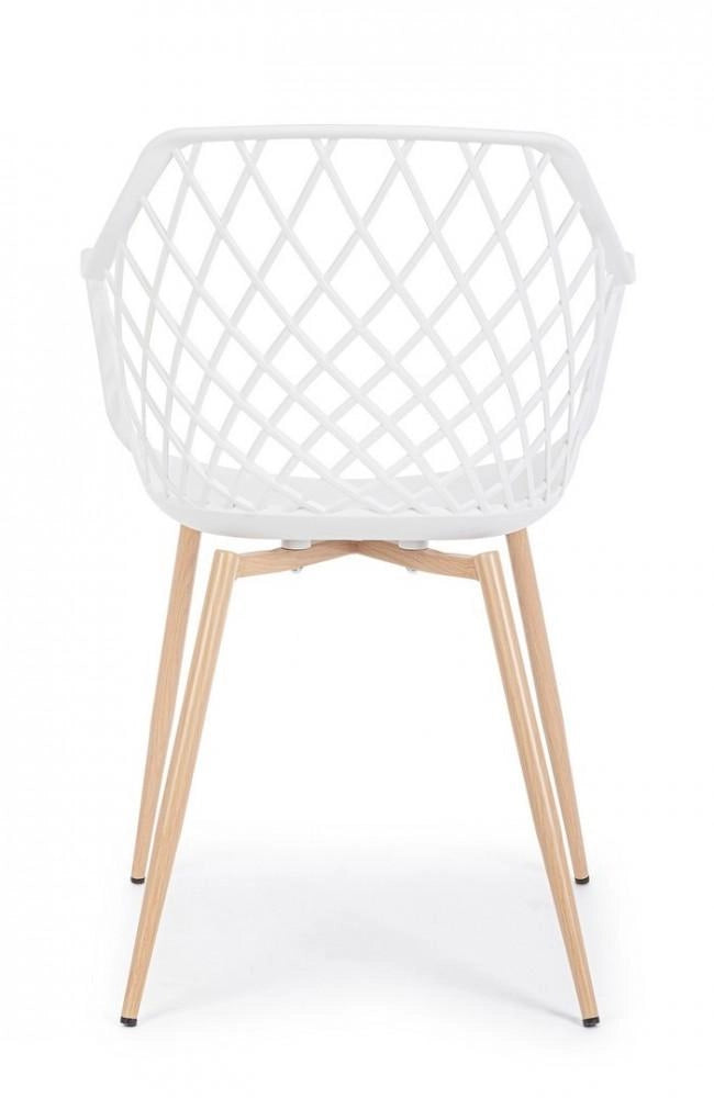 Set 4 Sedie 58x54x85,5 cm in Plastica Bianco