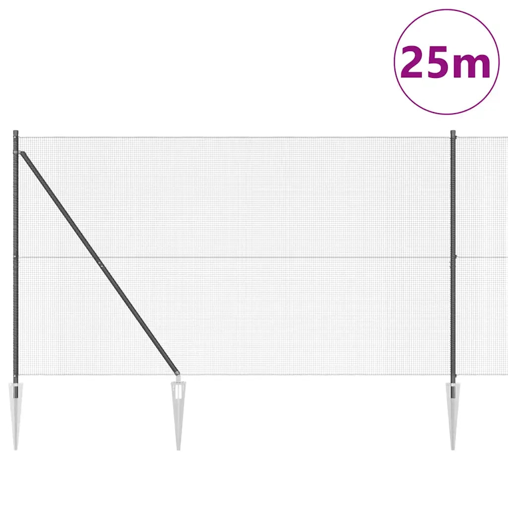 Palo della recinzione Grigio 25 x 1,5 m (12 x 12 mm mesh)
