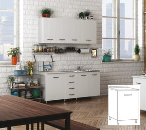 kit cucina base 1 anta 40x50xh85 cm bianco cod:ferx.96422