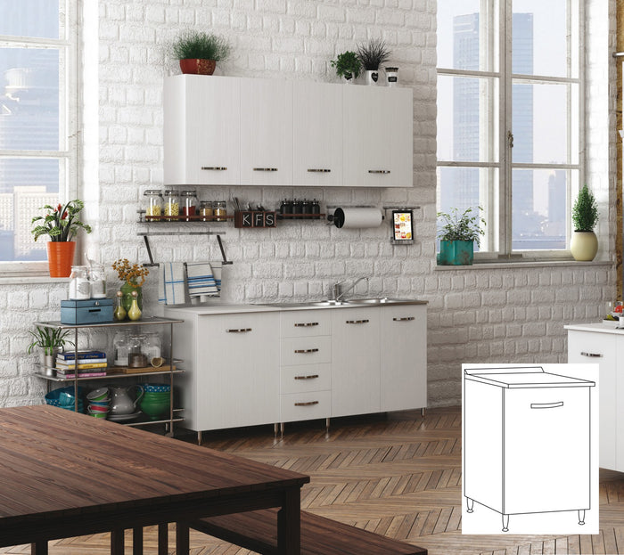 kit cucina base 1 anta 40x50xh85 cm bianco cod:ferx.96422
