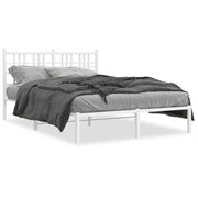 Letto matrimoniale | Letto per adulti | Giroletto con Testiera in Metallo Bianco 120x200 cm