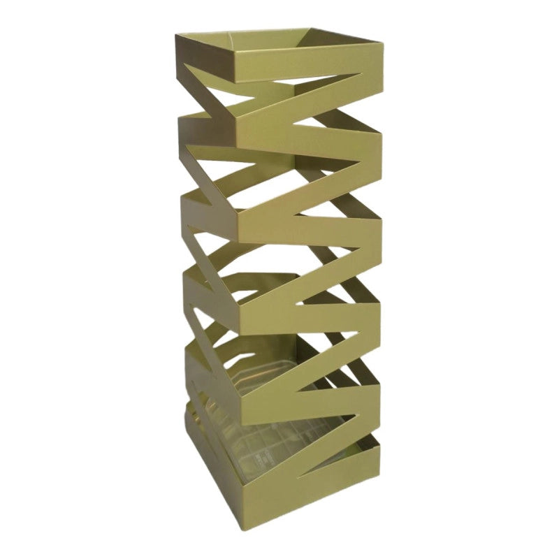 Set di 4 Portaombrello Metal 17x17x48 Cm In Metallo Champagne Lucido