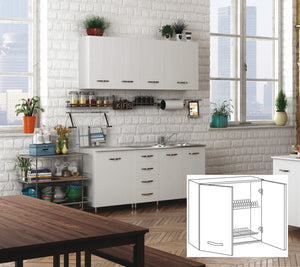 kit cucina pensile 2 ante scolapiatti 80x32xh72 cm bianco cod:ferx.96425