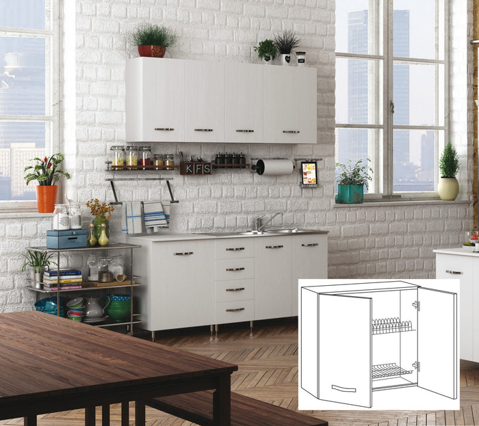 kit cucina pensile 2 ante scolapiatti 80x32xh72 cm bianco cod:ferx.96425