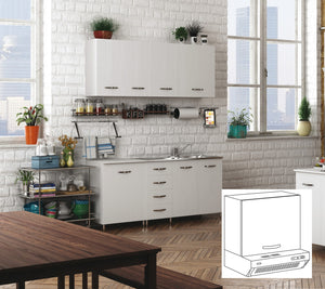 kit cucina pensile 1 anta sopracappa 60x32xh49 cm bianco cod:ferx.96426