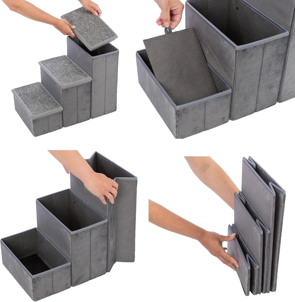 Cuccia per cani con scale, grigio (38039)