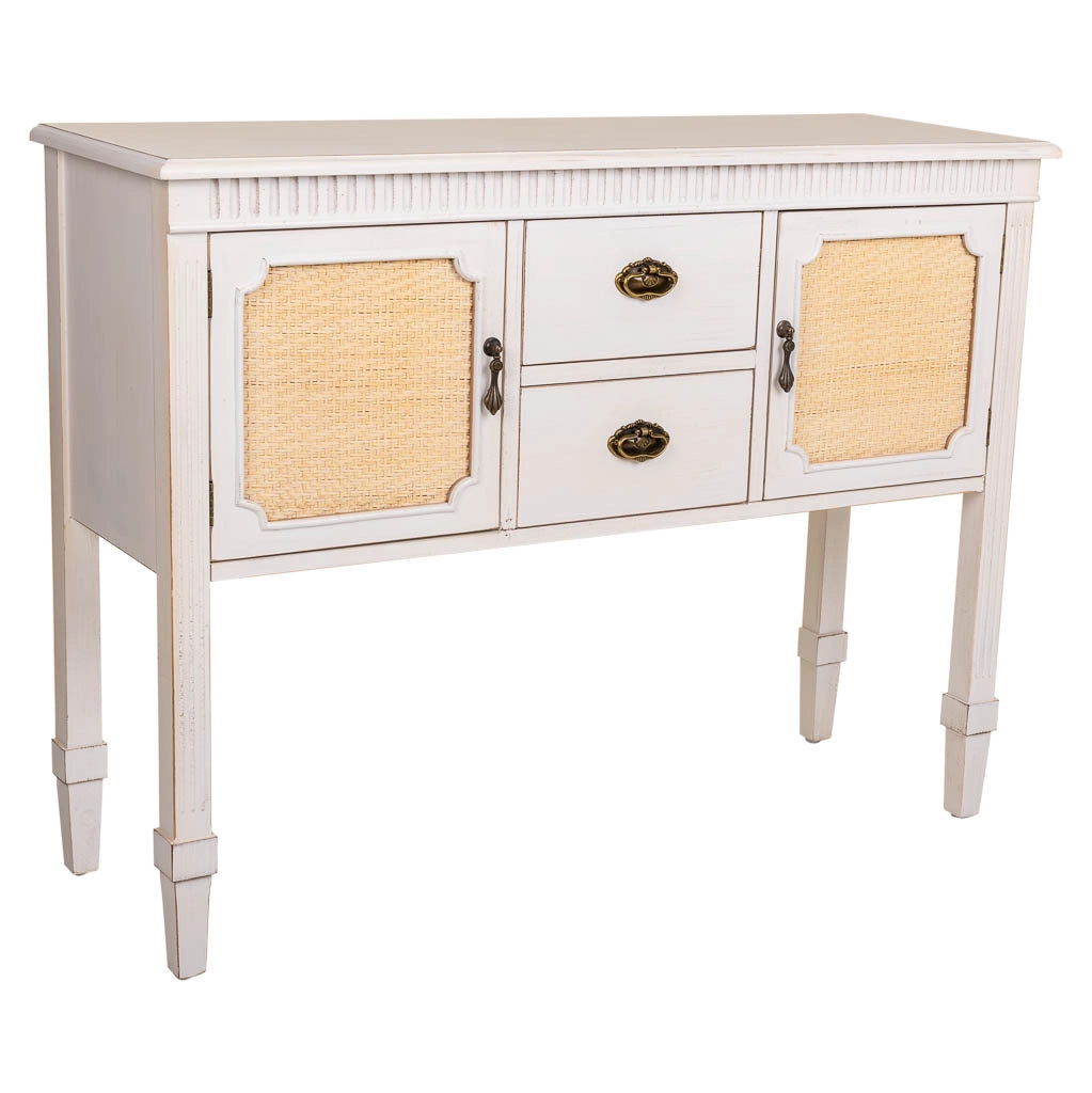 Credenza in legno bianco 108x36x82h