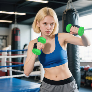 Kit Pesi Esagonali da 18 kg Totali con Supporto Incluso in Acciaio Metallo e Plastica Verde e Nero