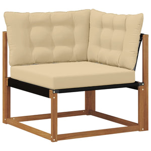 Set di divani da esterno con cuscino 6 pcs Naturale e Beige 3369784