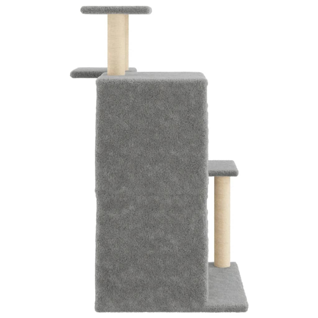 Tiragraffi per gatti torre per arrampicata giocattolo piattaforma per arrampicata con tiragraffi in sisal leggero 97 cm grigio 02_0022635
