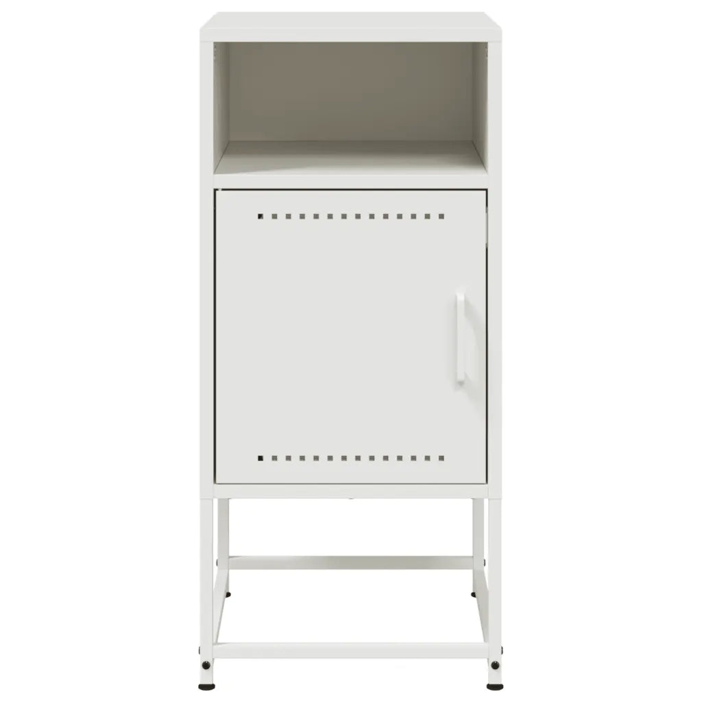 Set di 2 Comodini | Armadio da Notte | Mobiletto da notte Bianchi 36x39x78 cm in Acciaio