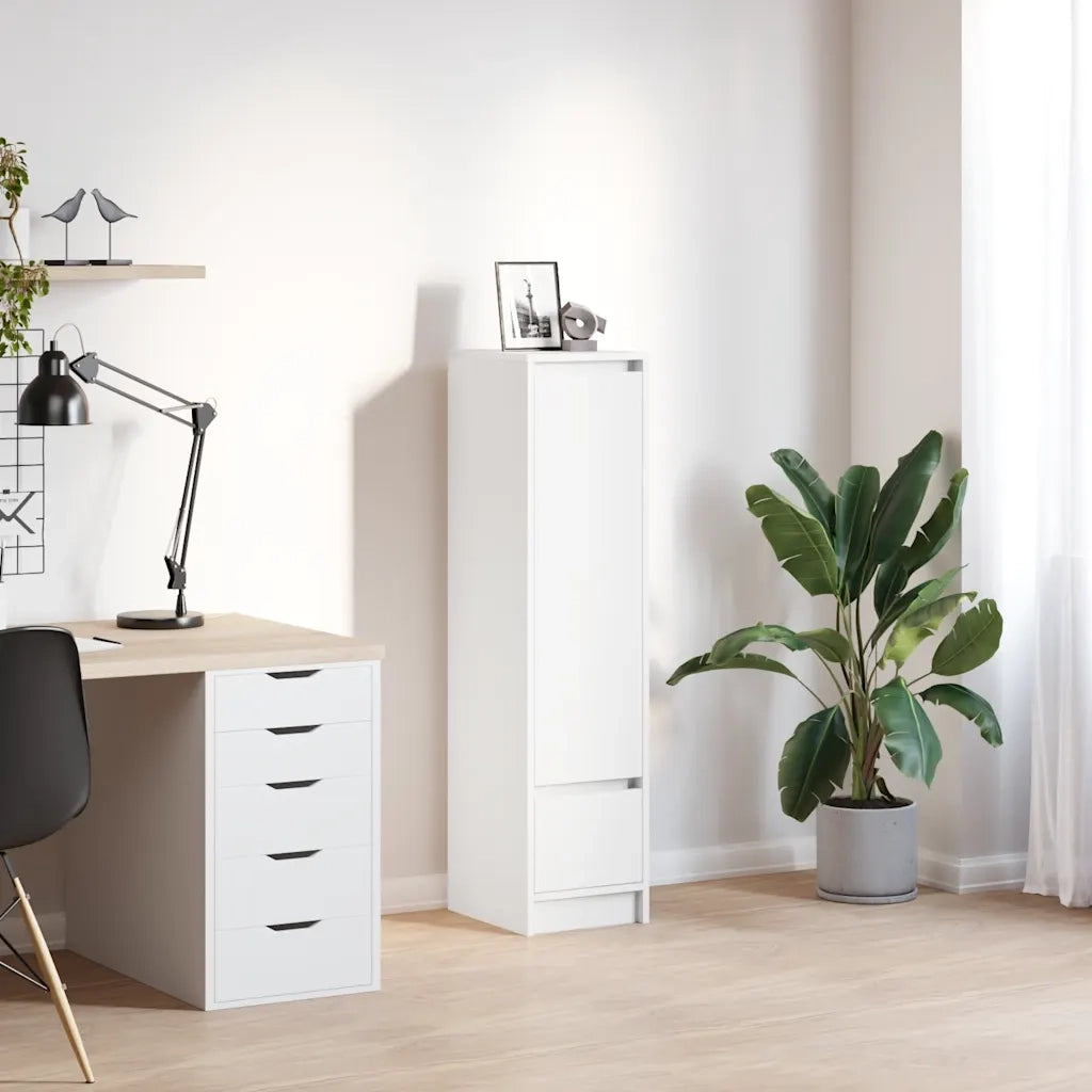 Credenza | Madia | Buffet da pranzo | Armadio da pranzo Bianca 29,5x34x119,5 cm in Legno Multistrato