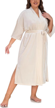 Pantaloni da bagno donne plus size tessuto spesso con inserti di seta, lunghezza regolabile, leggero, accogliente, oversized, casa, pantaloncino da bagno per donne