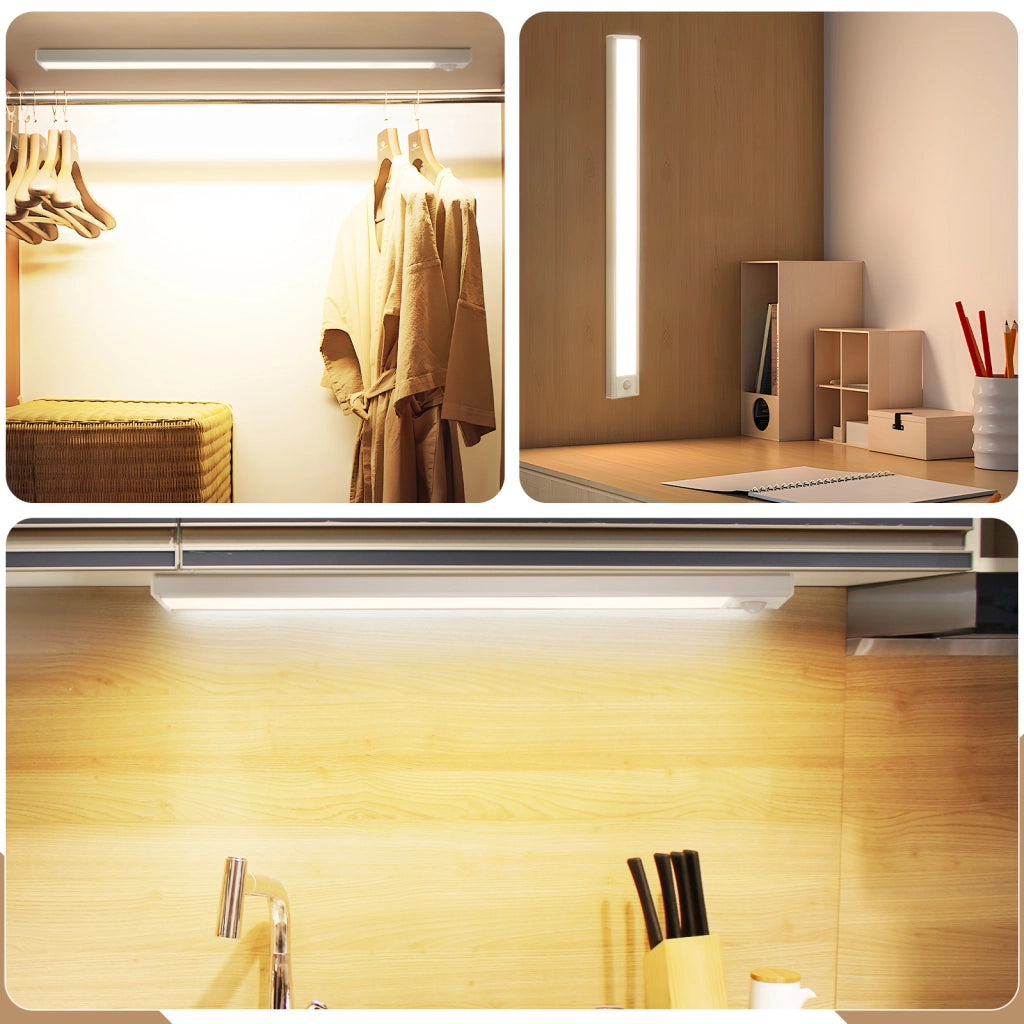 ZMH Set di 2 faretti LED da incasso argento con sensore di movimento 40cm