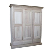 armadio classico 3 porte 3 cassetti legno grezzo 182x61x221 (611) - Mobili 2G