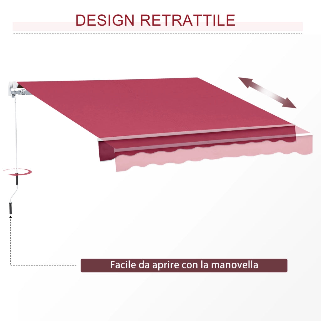 Tenda da Sole Avvolgibile ¨C zephmum ¨C Alluminio Poliestere 295x245cm Rosso Scuro