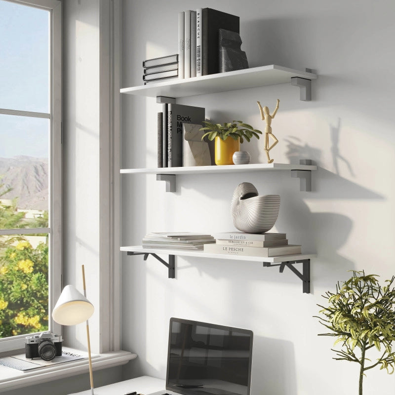 Set di supporti pieghevoli, lunghezza 303 mm, Acciaio, Verniciato bianco