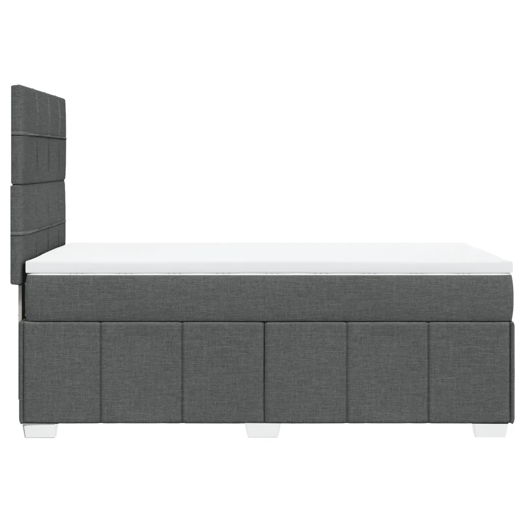 Giroletto a Molle con Materasso Grigio Scuro 80x200 cm Tessuto