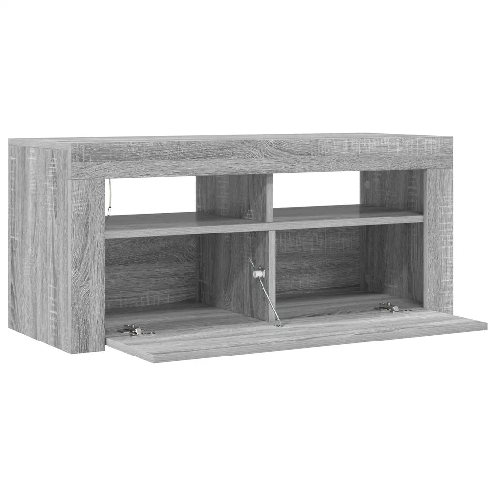 Mobile Porta TV con Luci LED Grigio Sonoma 90x35x40 cm 822722