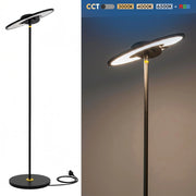Piantana Nera LED 48W Dimmerabile CCT RGB Lampada da Terra Orientabile 360 gradi Telecomando Luce Ufficio Salotto 2mt