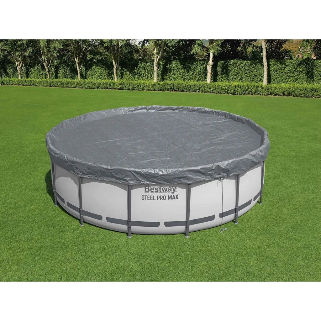 Bestway Copertura per piscina Ø4,57 m Rotondo Poliestere Grigio 42035727