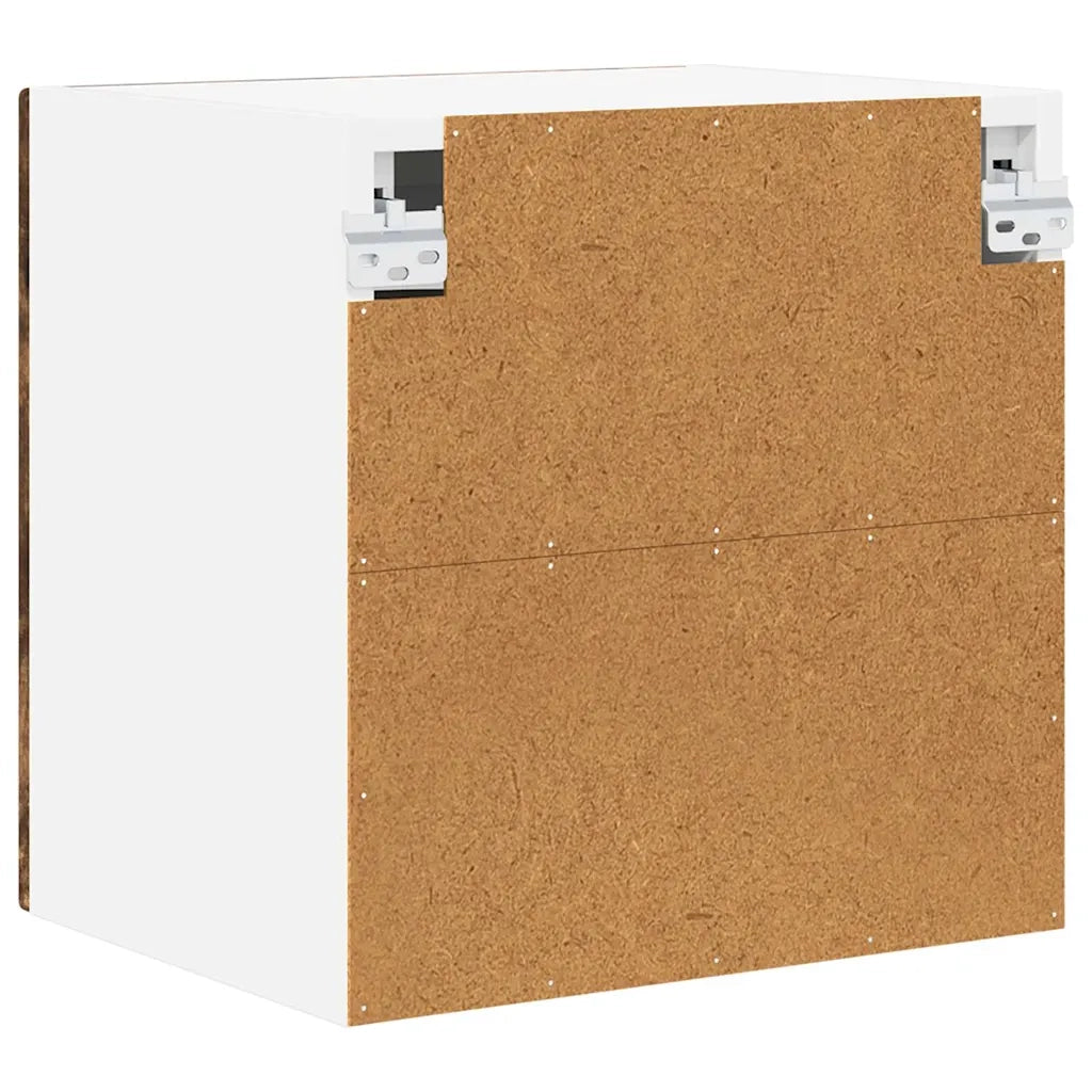 Pensile da cucina | Mobile in vetro da parete PORTO Rovere fum¨¦ 40 x 31 x 40 cm