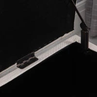 Panca Imbottita con Contenitore, Panca da Corridoio, Camera da Letto, Salotto, Tessuto in Poliestere, Legno di Gomma, 100 x 40 x 44 cm, Bianco Crema