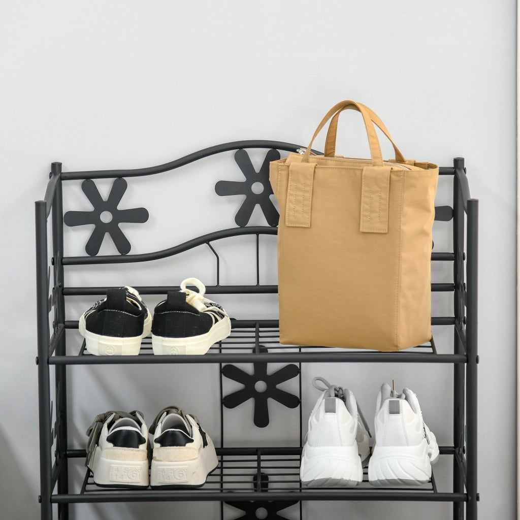 REGGIPIANTE 4 ripiani in metallo nero 59,5 x 30 x 92 cm