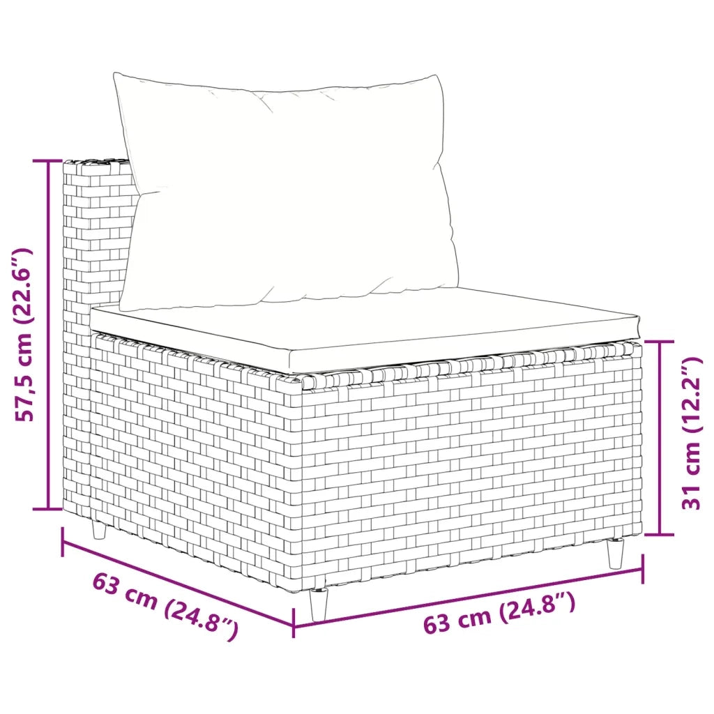 Set Divani da Giardino 4 pz con Cuscini Nero in Polyrattan 3308072