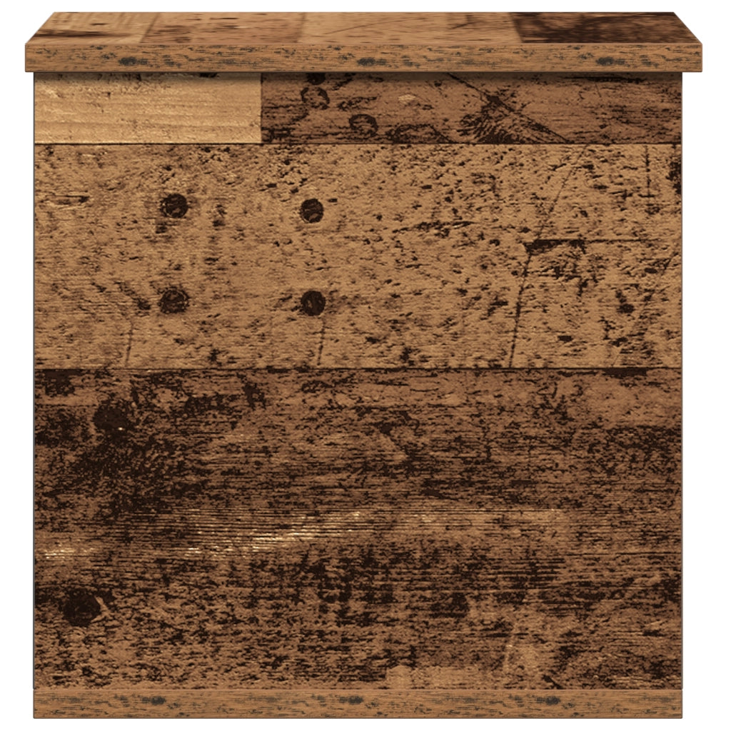 Scatola di stoccaggio  con coperchio in legno antico 30x35x35 cm in legno ingegnerizzato